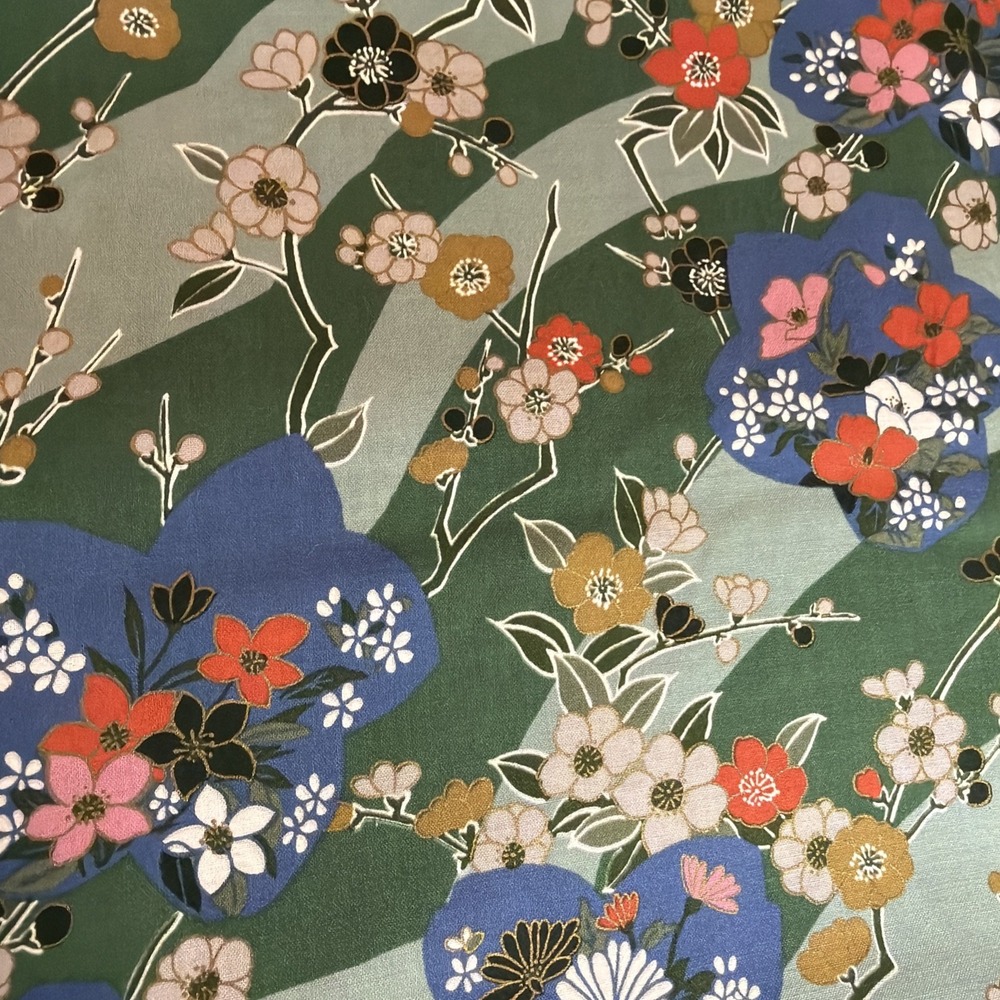 Japanese Kimono Style Fabric 2.5 Yards Oichi San By Peter Pan Fabrics 44" Wide